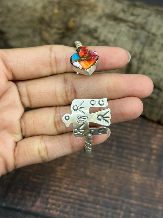 Handmade Sterling Silver Pink Dream Bracelet with Signed Nizhoni (3)