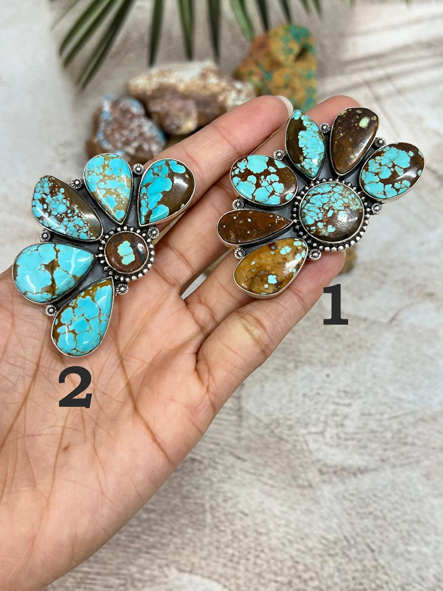 Handmade Sterling Silver Number 8 Turquoise Adjustable Ring with Signed Nizhoni
