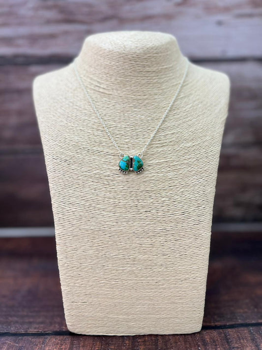 Handmade Sterling Silver Sonoran Mountain Turquoise Necklace "Signed Nizhoni"
