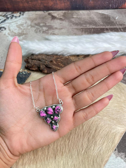 Handmade Sterling Silver Cherry Blossom Necklace "Signed Nizhoni"
