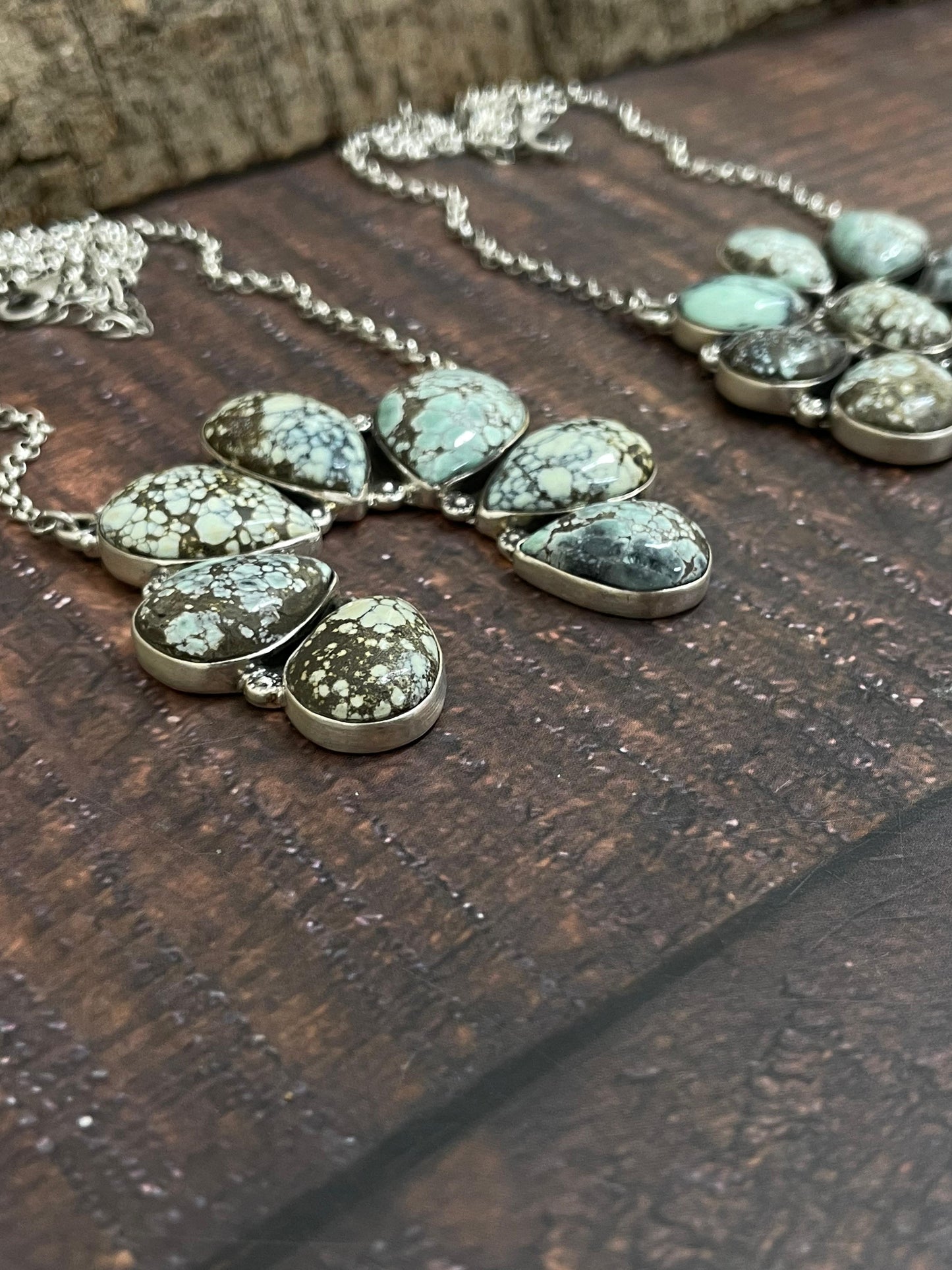 Handmade Sterling Silver Starfox Variscite Necklace Signed Nizhoni