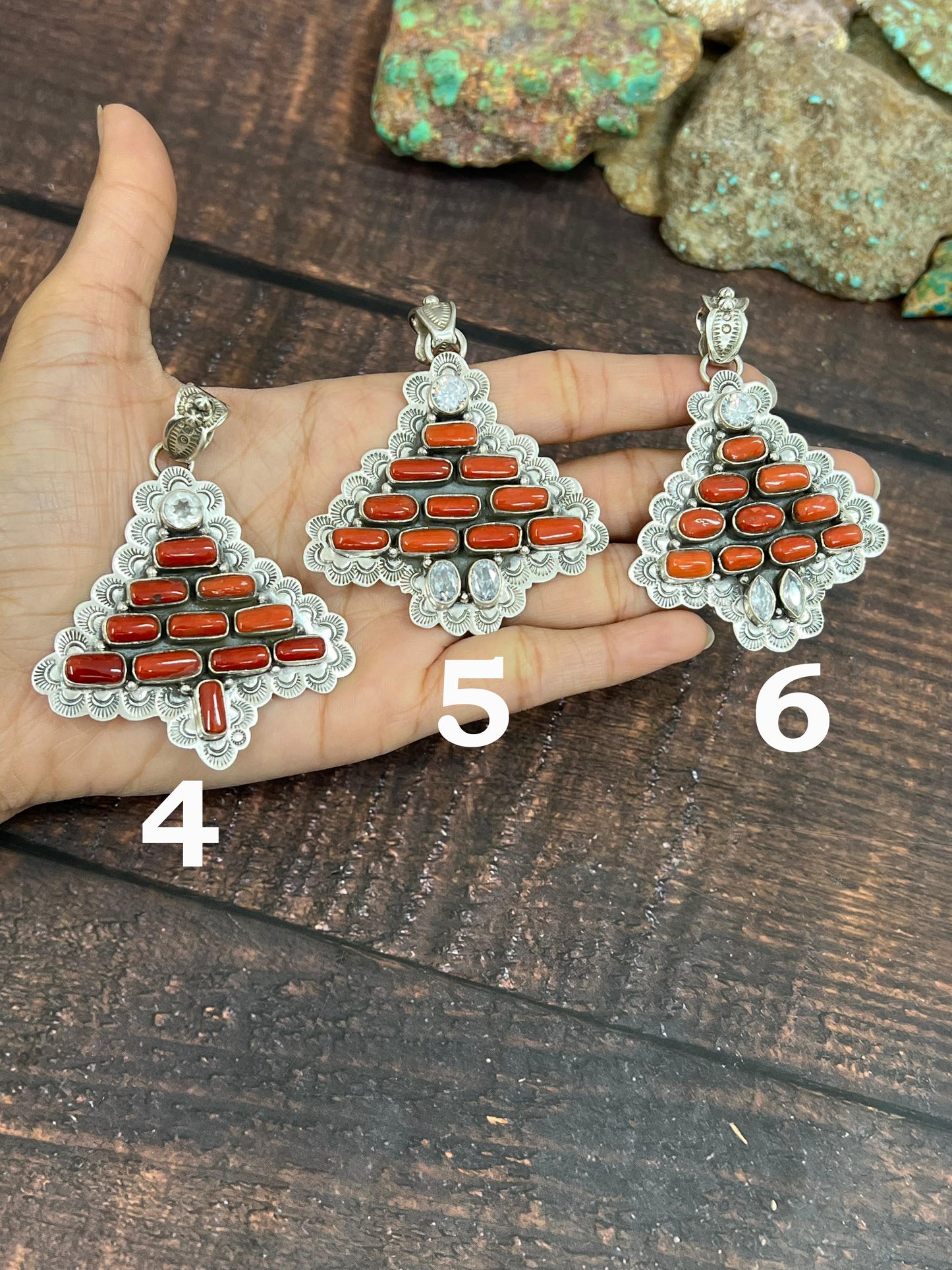 Handmade Sterling Silver Multi Stones Pendant, Signed Nizhoni