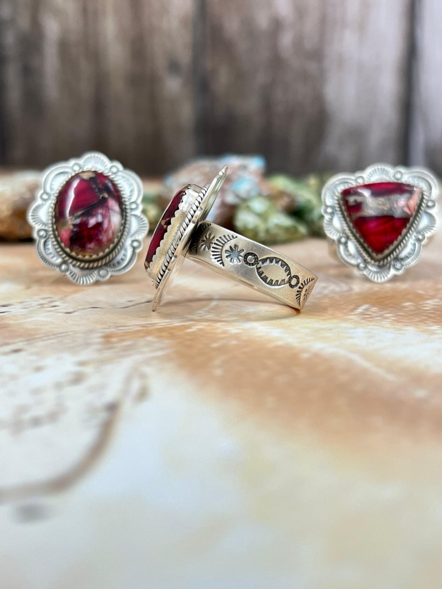 Handmade Sterling Silver Dahlia Rose Adjustable Ring, Signed Nizhoni