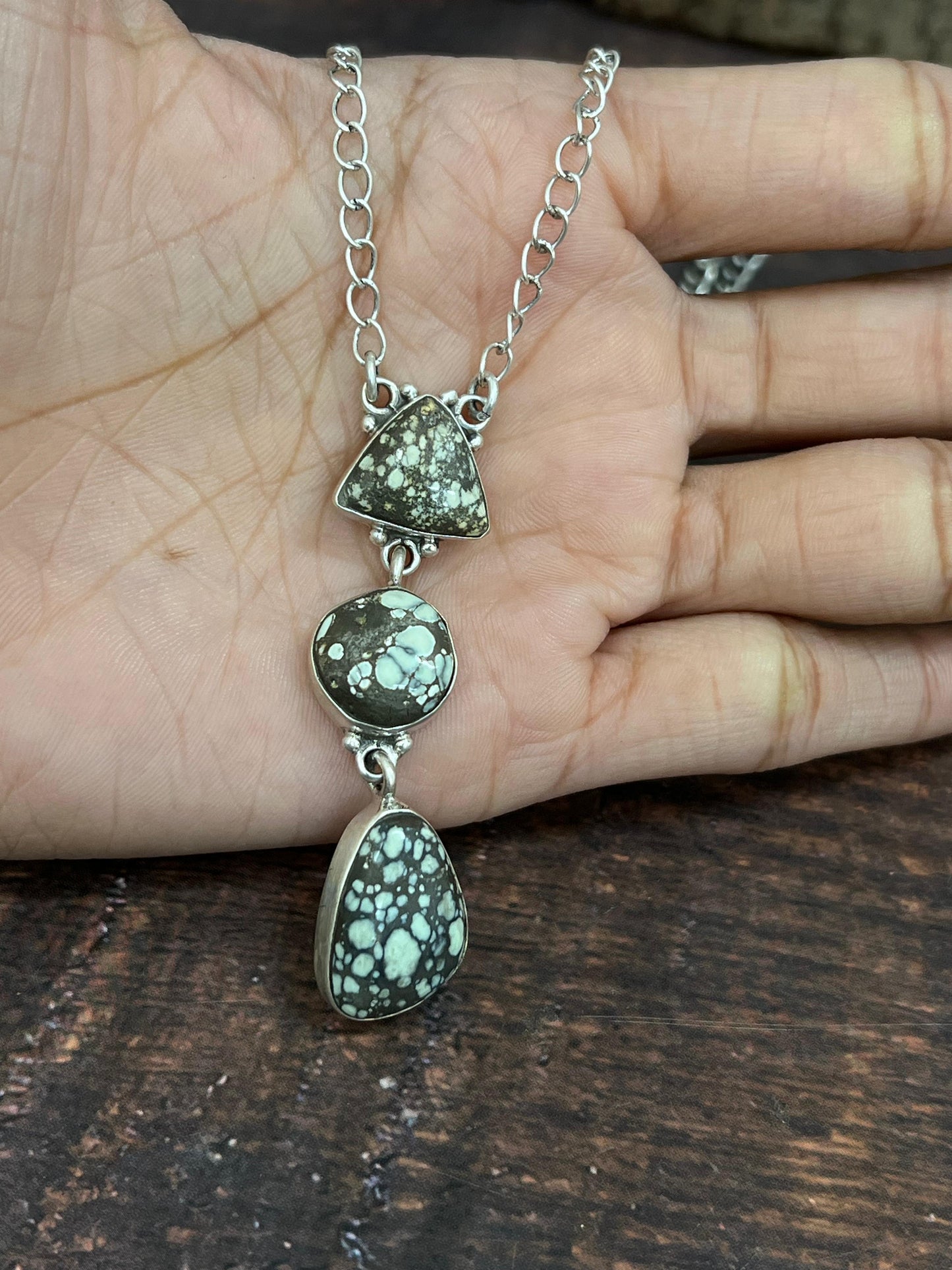 Handmade Sterling Silver Starfox Variscite Necklace Signed Nizhoni