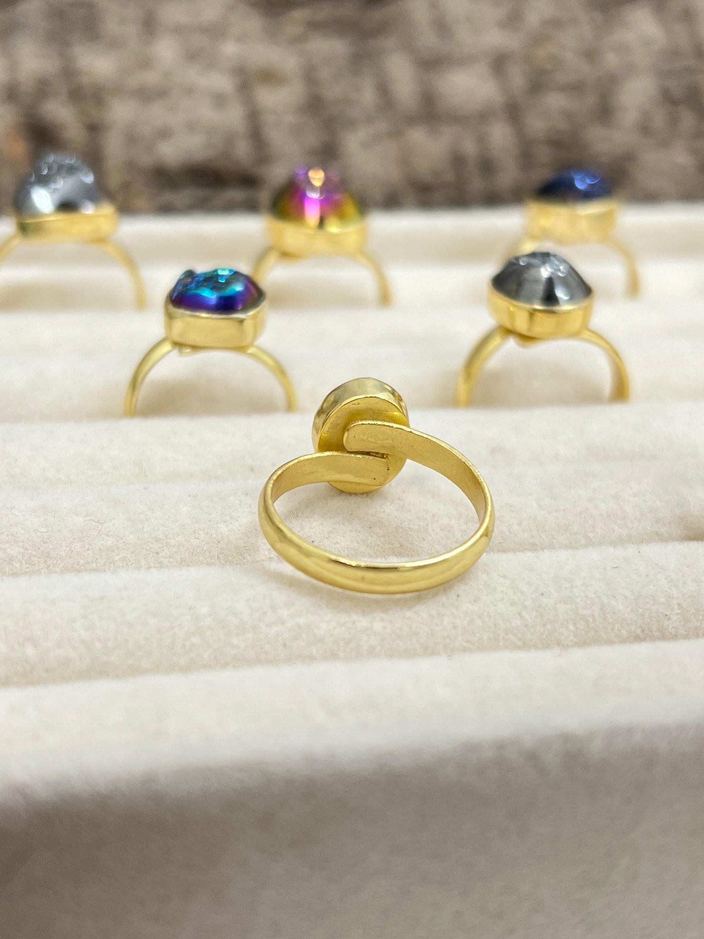 “The Boho Collection” Natural Druzy Adjustable Ring 9 Styles