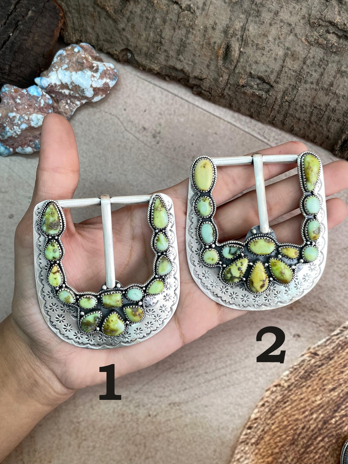 Handmade Sterling Silver Multi Stone Buckle with Signed Nizhoni (7)