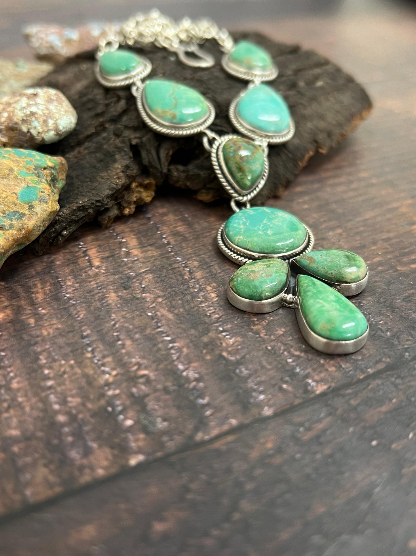 Handmade Sterling Silver Mantis Turquoise Necklace Signed Nizhoni