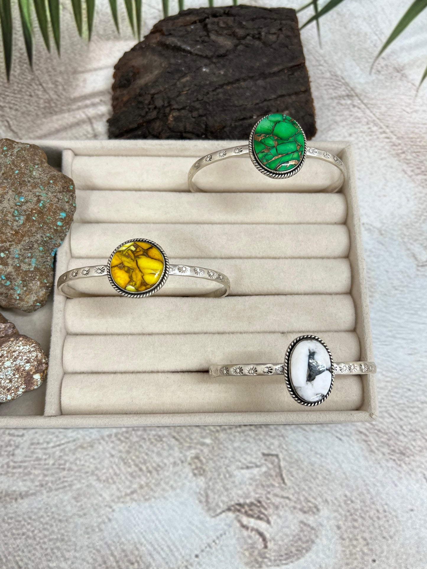 Handmade Sterling Silver Multi Stone Bracelet with Signed Nizhoni (3)