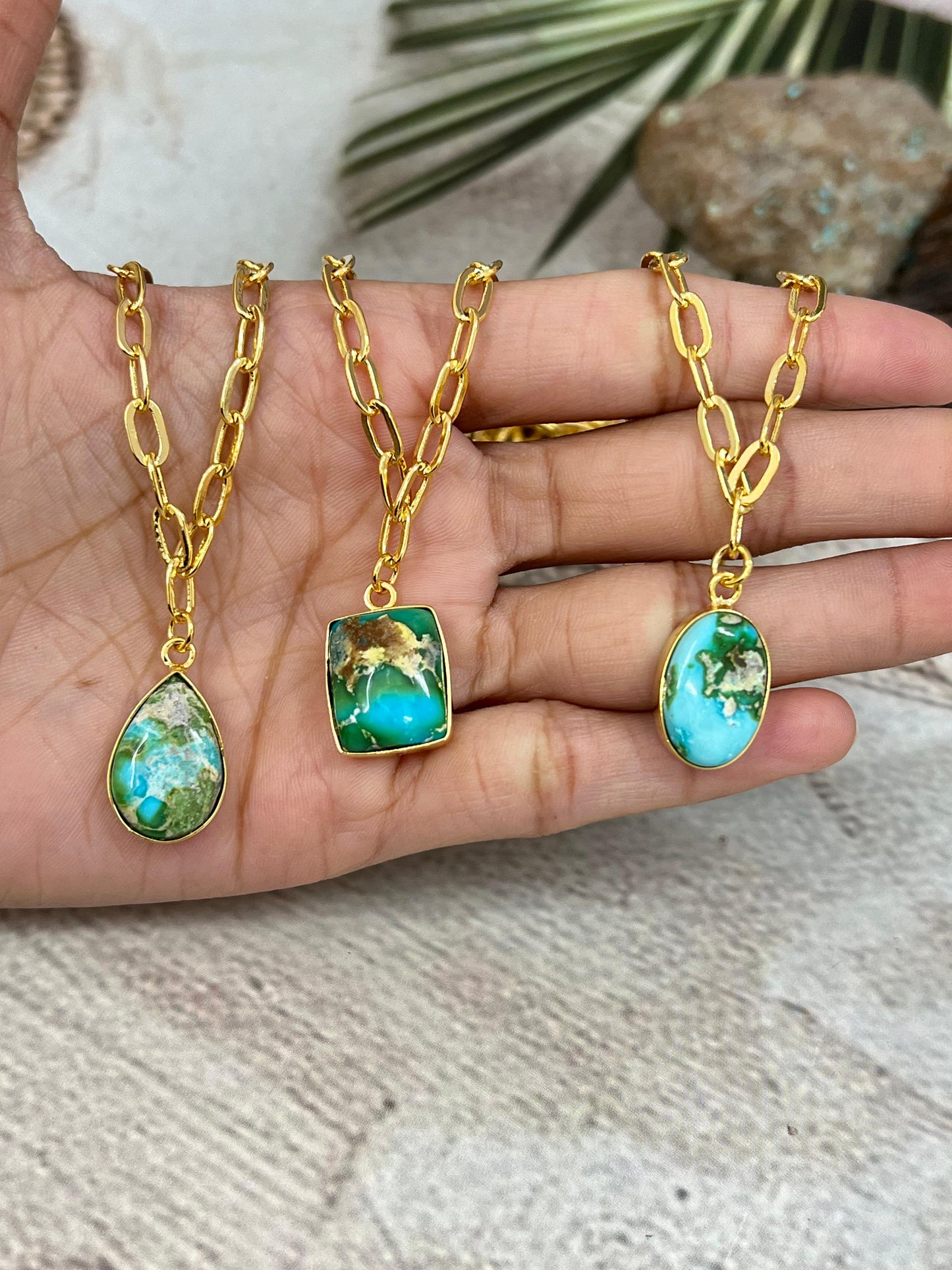 “The Golden Collection” Handmade Natural Sonoran Mountain Turquoise Necklace