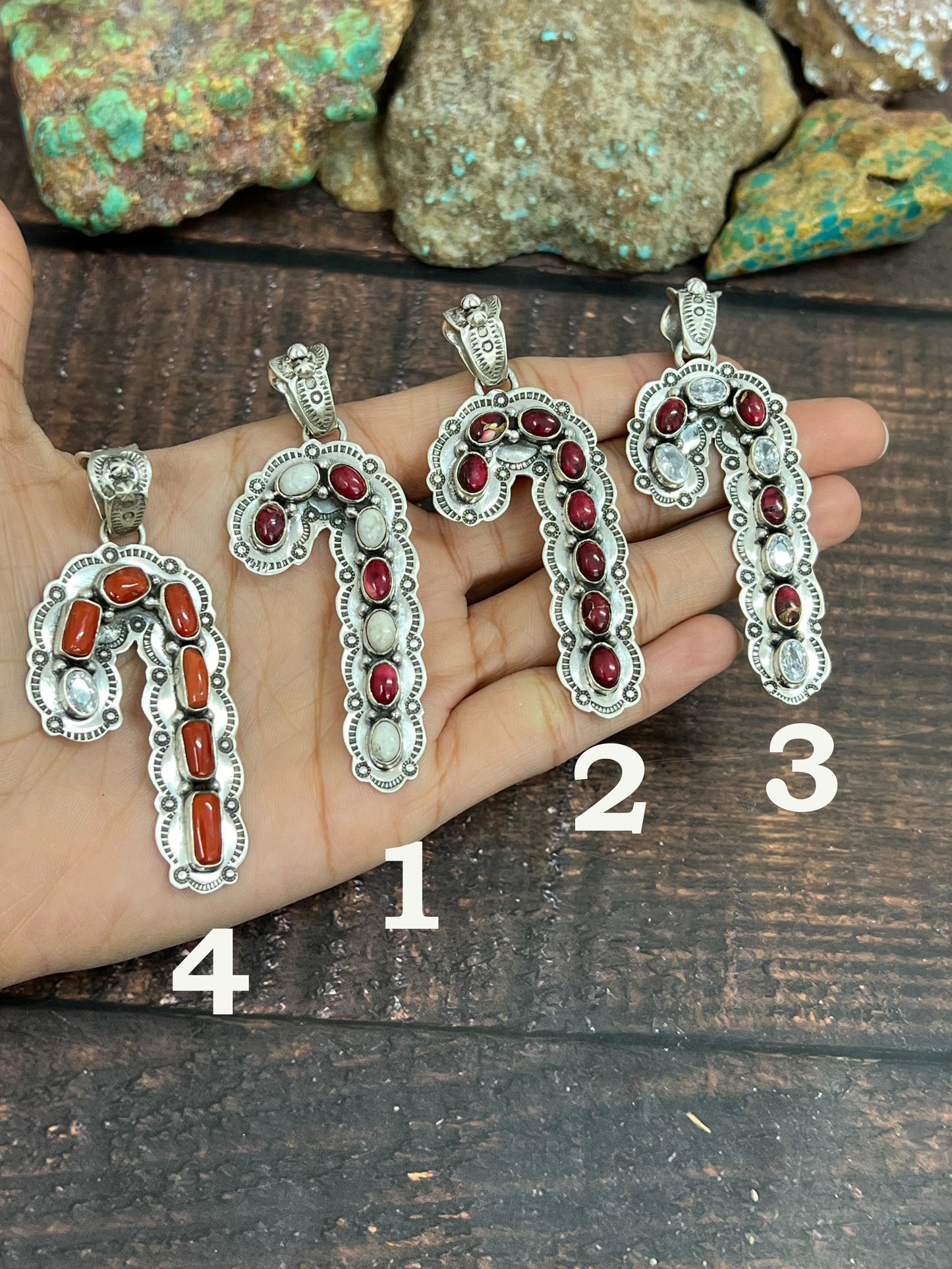 Handmade Sterling Silver Dahlia Rose, White Buffalo, Coral Pendant, Signed Nizhoni