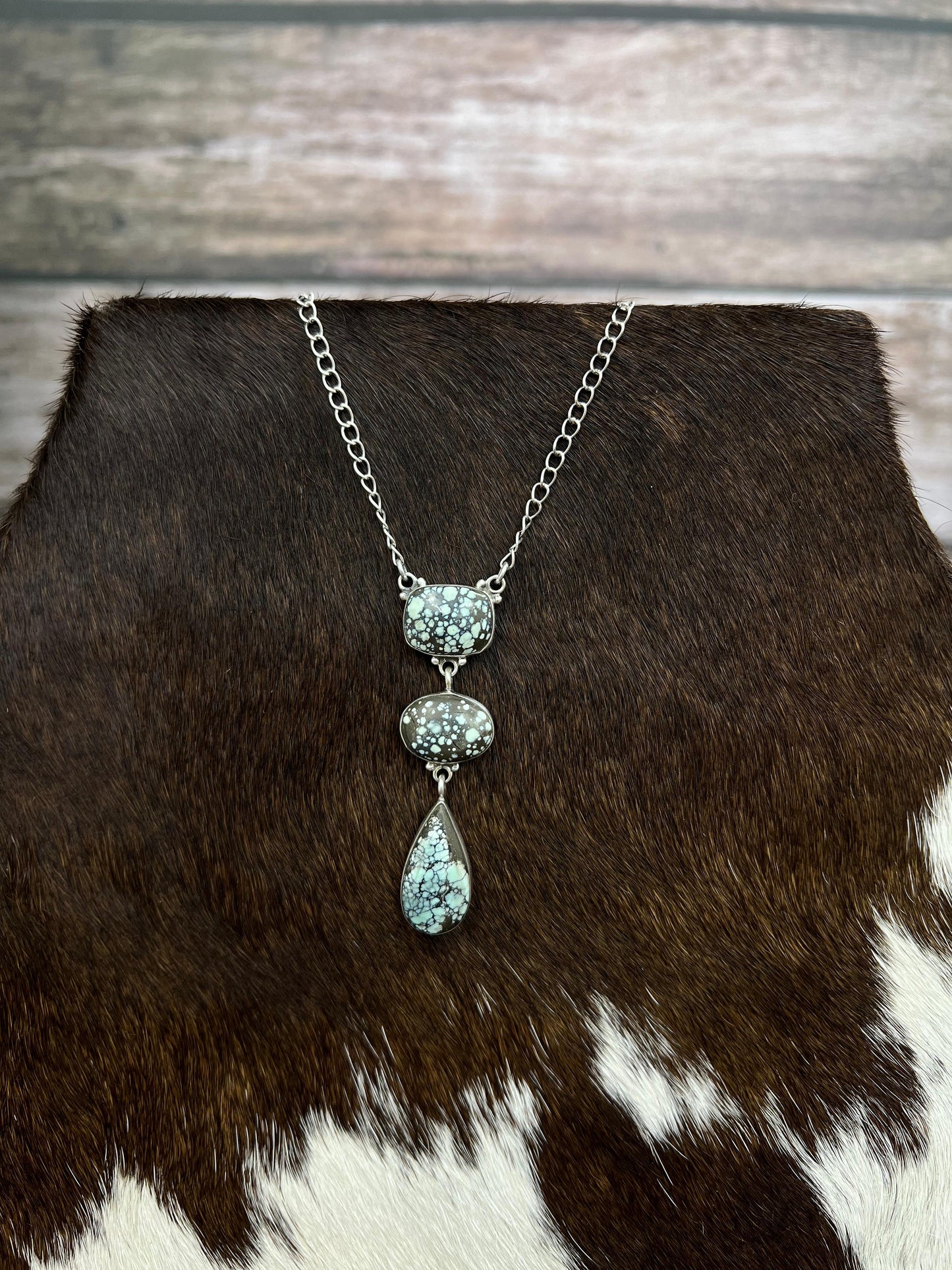 Handmade Sterling Silver Starfox Variscite Necklace Signed Nizhoni