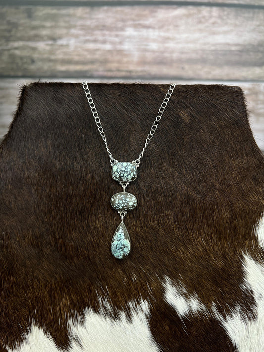 Handmade Sterling Silver Starfox Variscite Necklace Signed Nizhoni