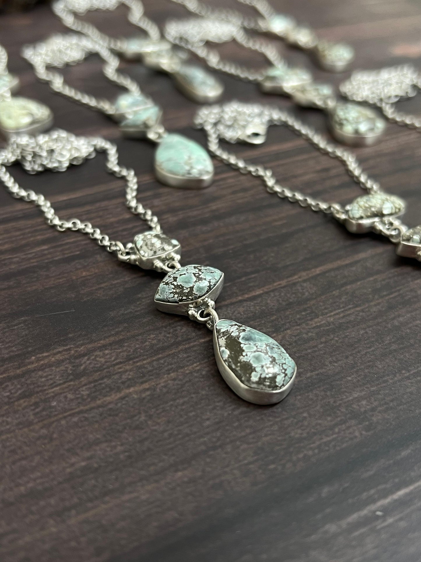 Handmade Sterling Silver Starfox Variscite Necklace Signed Nizhoni