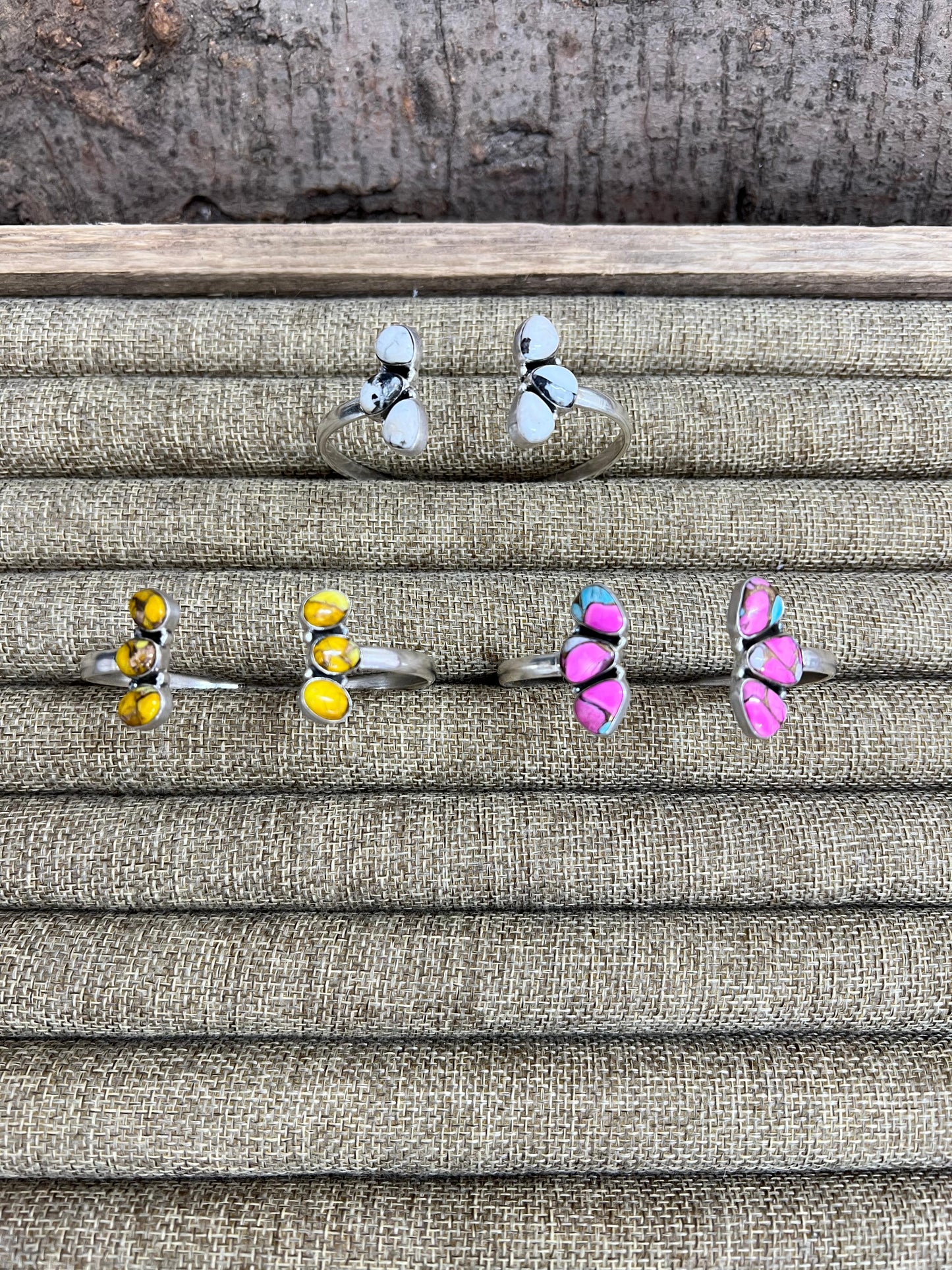 Handmade Sterling Silver Multi Stones Bracelet with Signed Nizhoni
