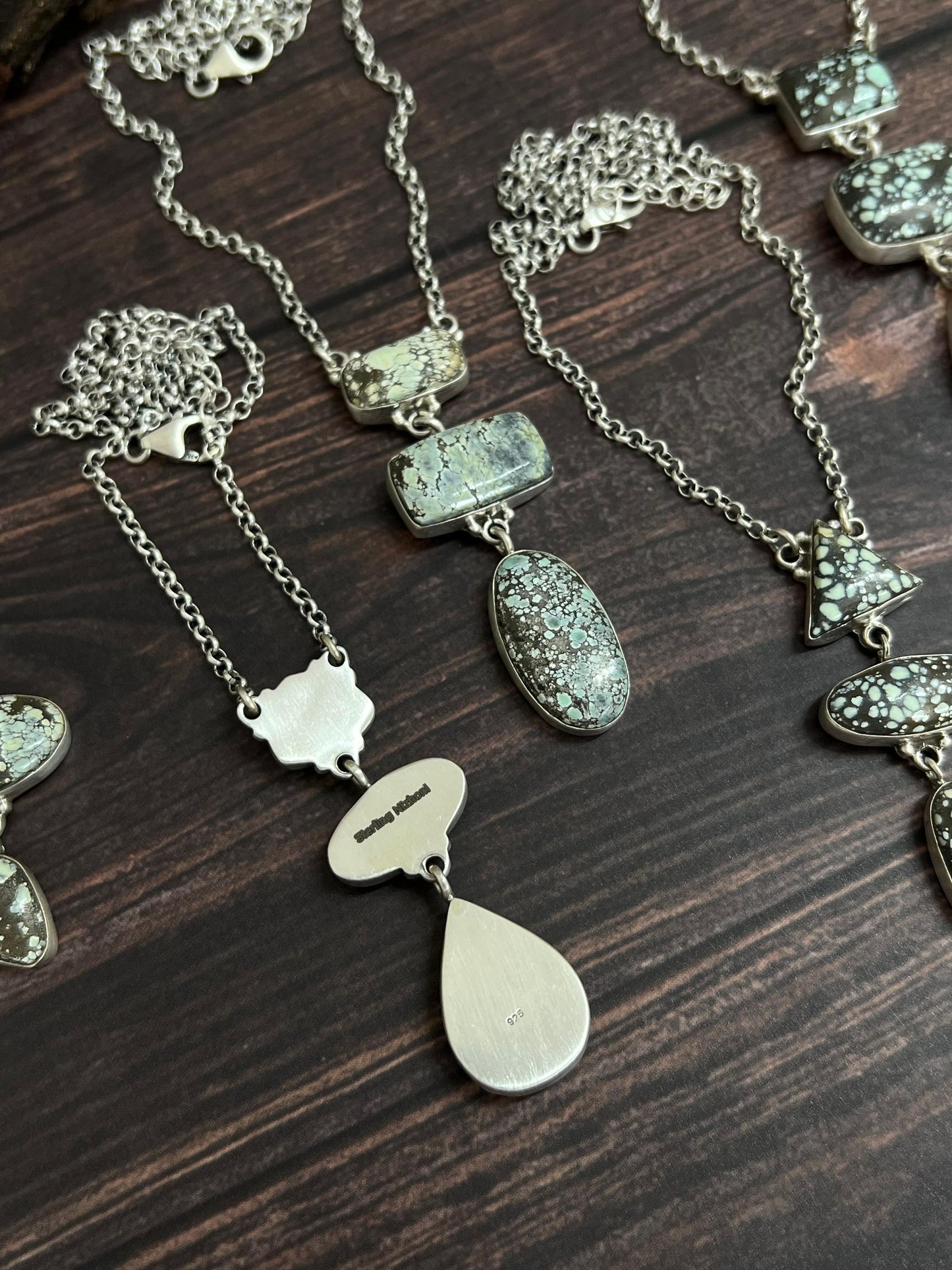 Handmade Sterling Silver Starfox Variscite Necklace Signed Nizhoni