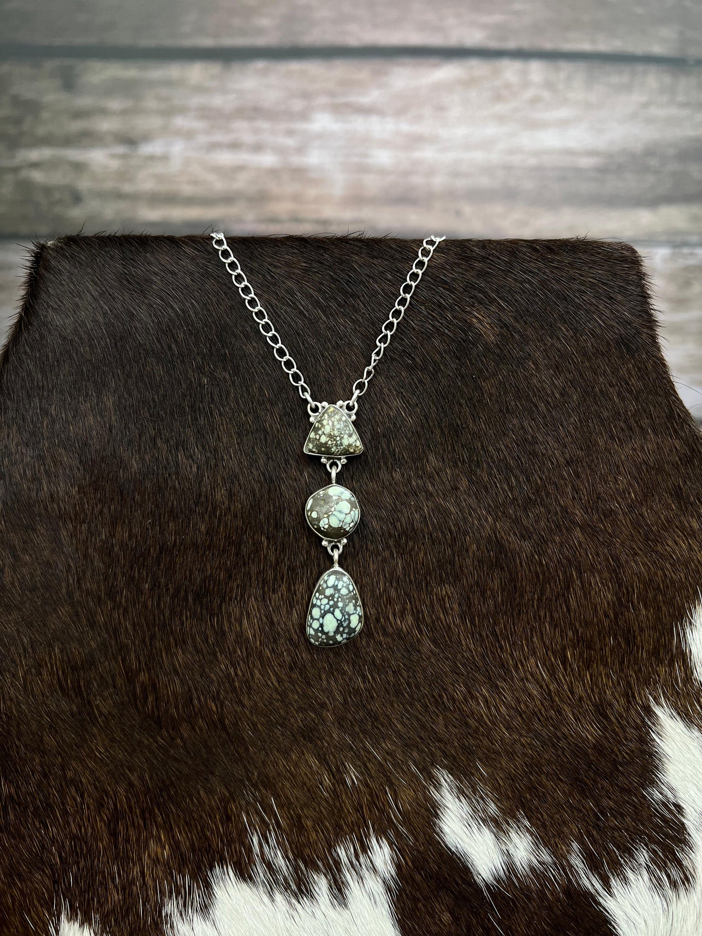 Handmade Sterling Silver Starfox Variscite Necklace Signed Nizhoni