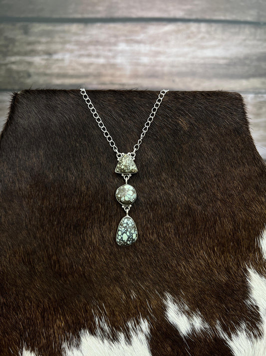 Handmade Sterling Silver Starfox Variscite Necklace Signed Nizhoni