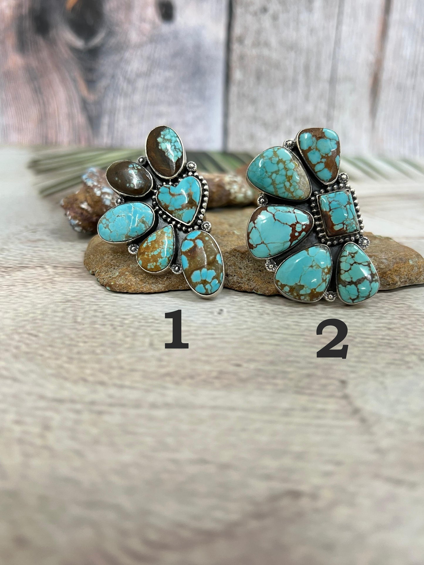 Handmade Sterling Silver Number 8 Turquoise Adjustable Ring with Signed Nizhoni
