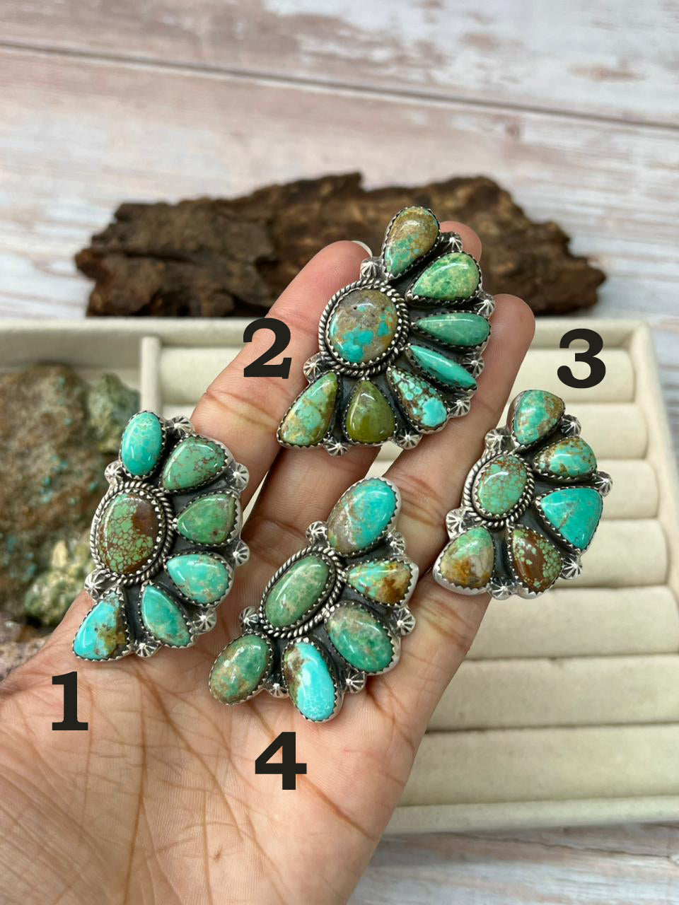 Handmade Sterling Silver Mantis Turquoise Adjustable Ring With Signed Nizhoni