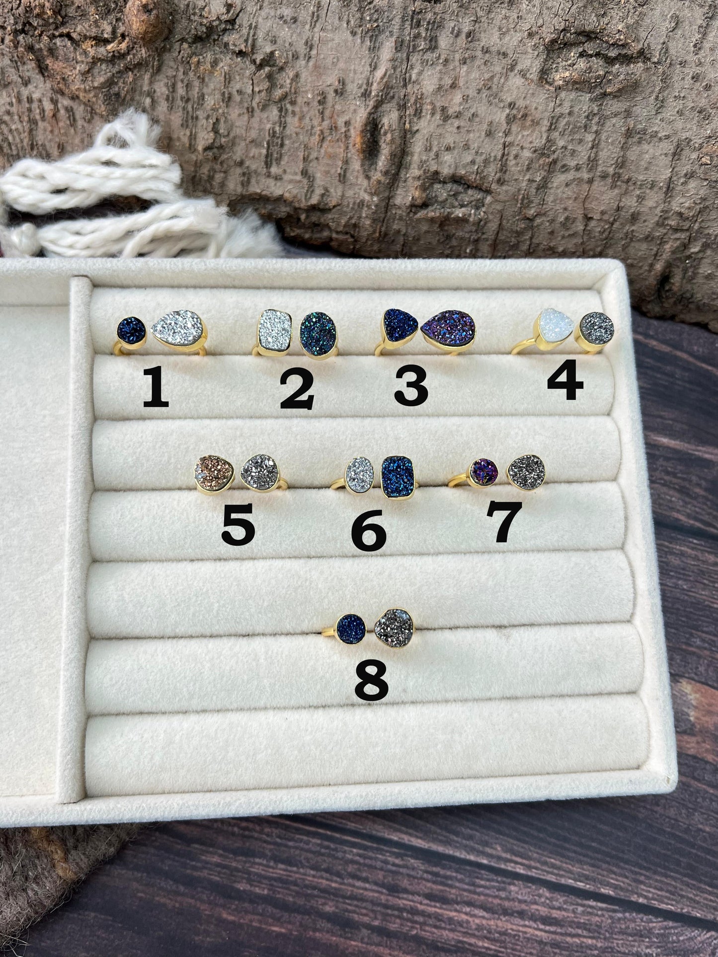 “The Golden Collection” Natural Druzy Adjustable Ring