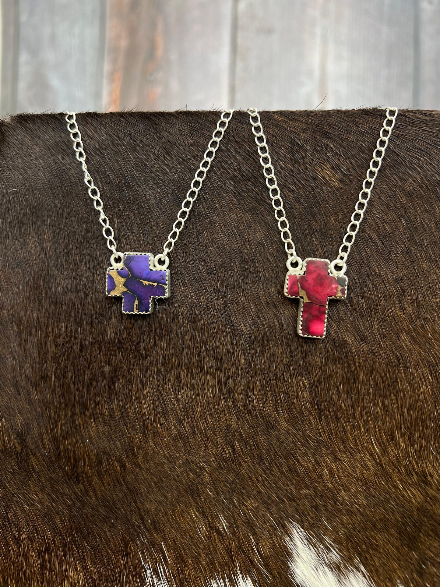 Handmade Sterling Silver Grape Dahlia, Dahlia Rose Cross Necklace with Signed Nizhoni (4)