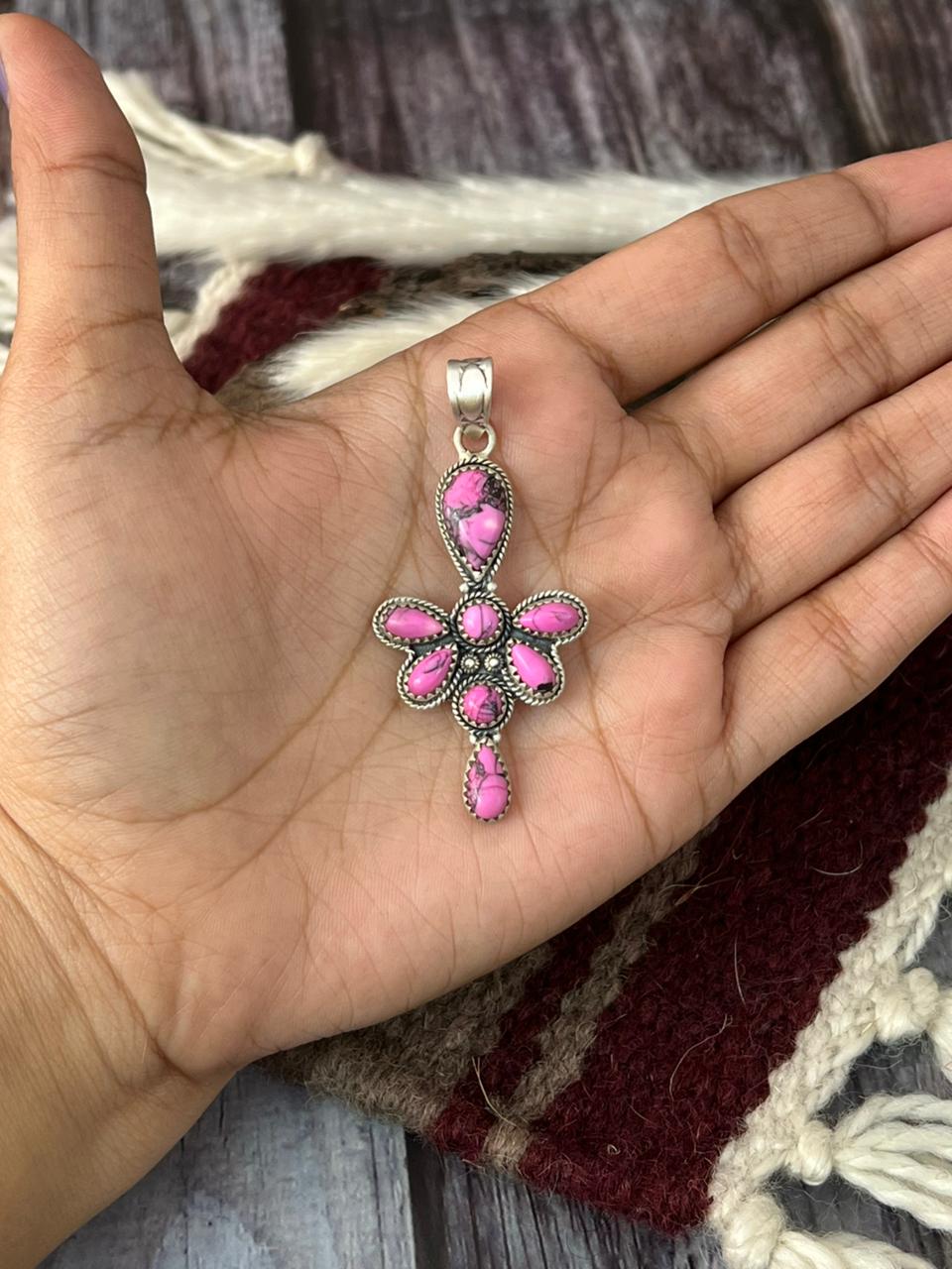 Handmade Sterling Silver Cherry Blossom Pendant "Signed Nizhoni"