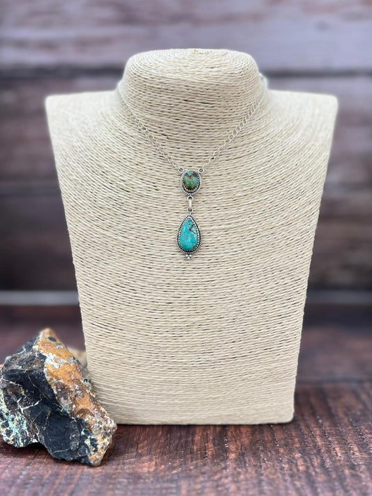 Handmade Sterling Silver Mantis Turquoise Necklace "Signed Nizhoni"