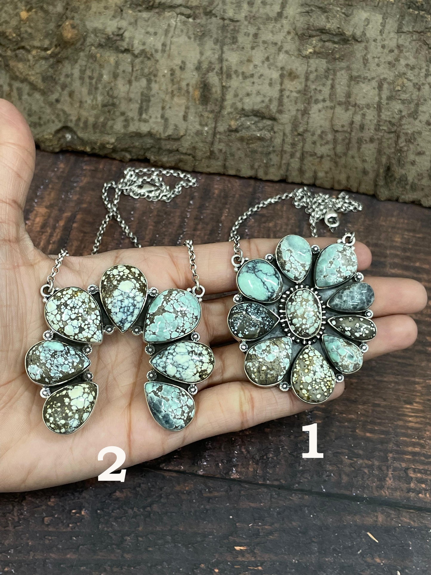 Handmade Sterling Silver Starfox Variscite Necklace Signed Nizhoni