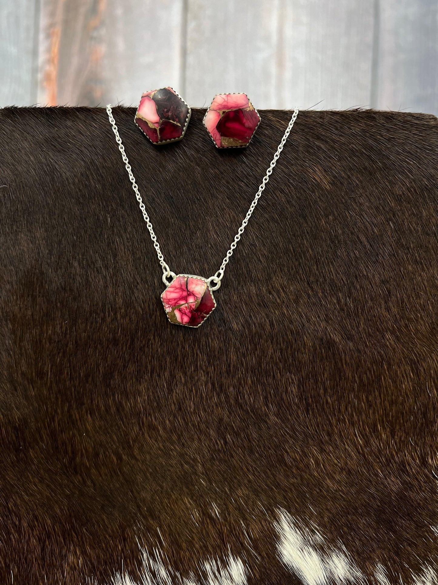 Handmade Sterling Silver Dahlia Rose Necklace Earrings Set with Signed Nizhoni (6)
