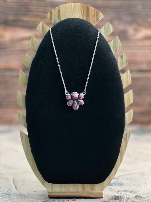 Handmade Sterling Silver Cherry Blossom Necklace "Signed Nizhoni"