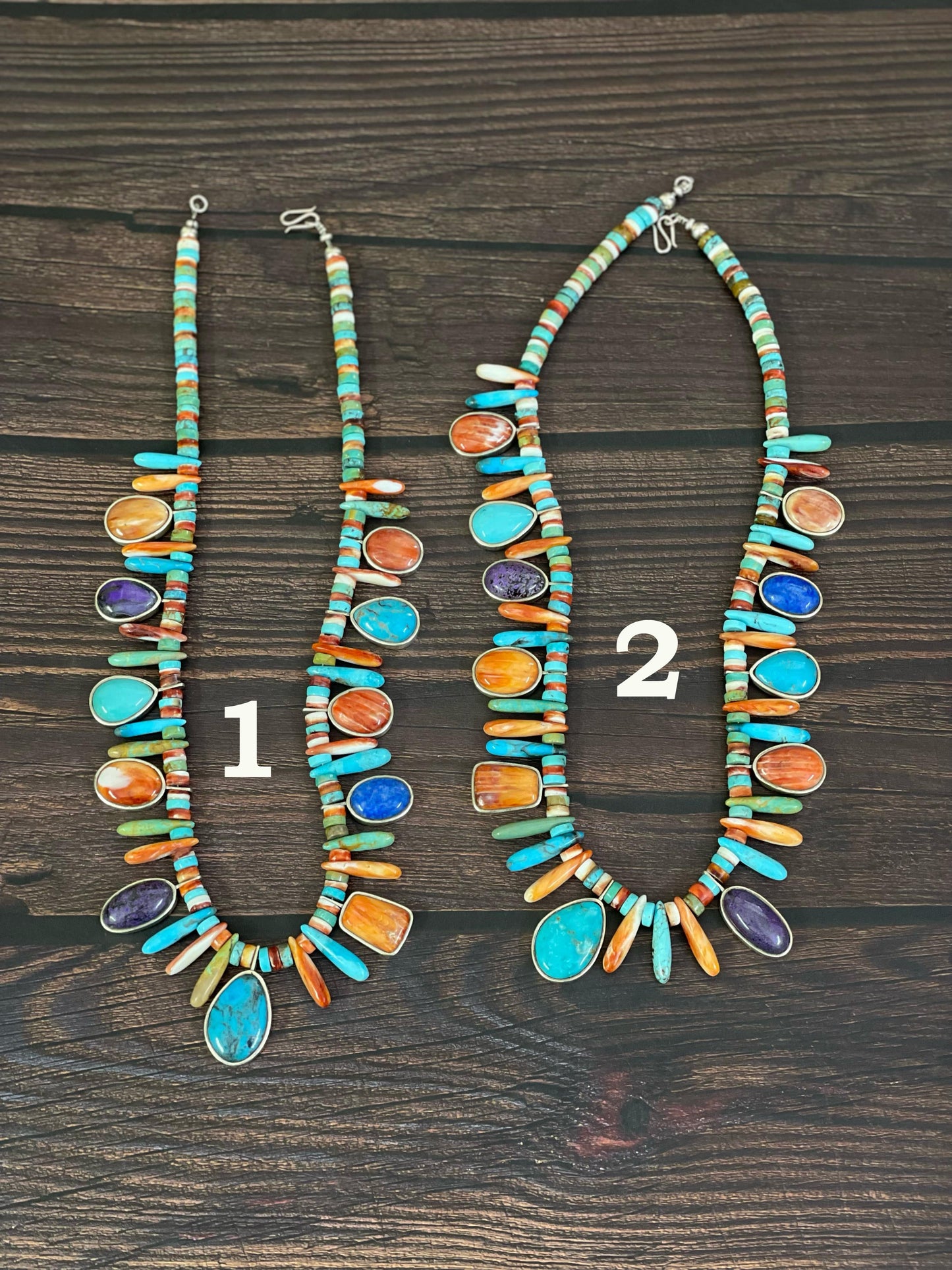 Handmade Sterling Silver Kachina Turquoise Beaded Necklace with Signed Nizhoni