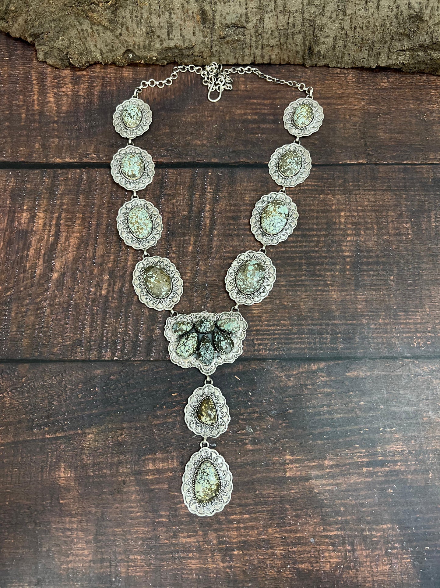 Handmade Sterling Silver Starfox Variscite Necklace Signed Nizhoni