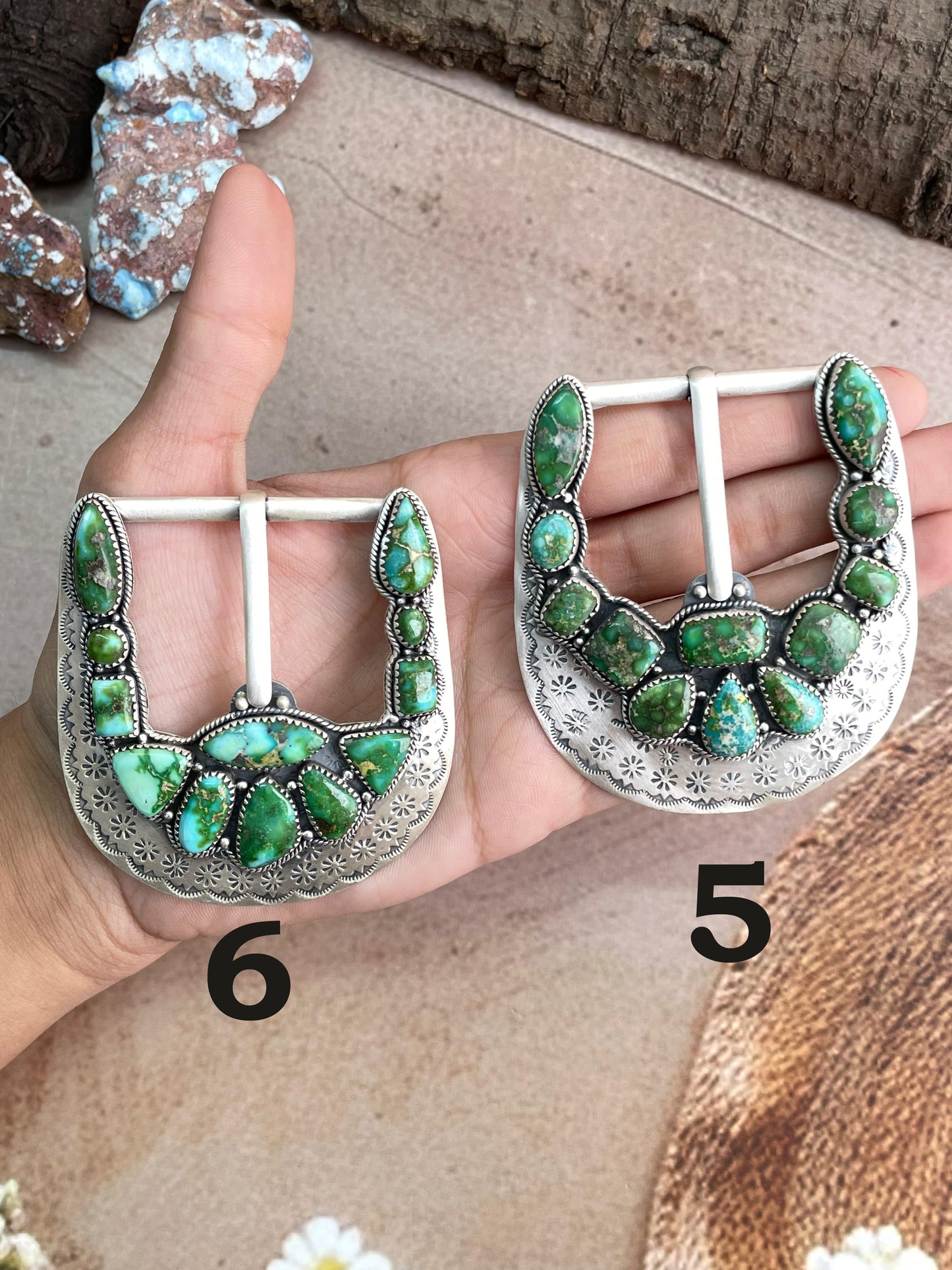Handmade Sterling Silver Multi Stone Buckle with Signed Nizhoni (7)