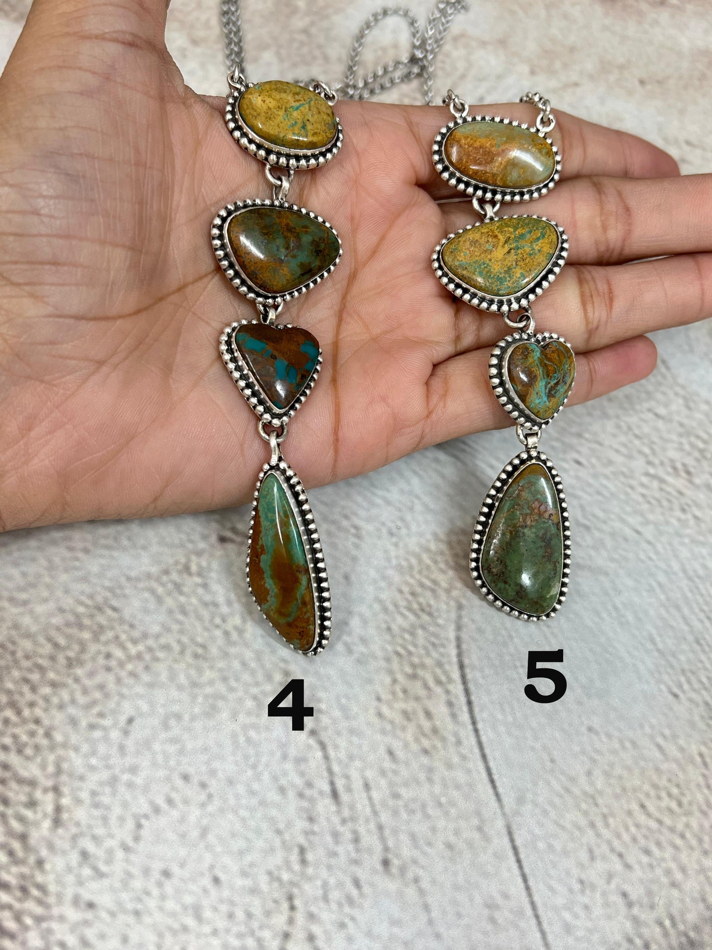 Handmade Sterling Silver Old Stock Royston Turquoise Necklace Signed Nizhoni