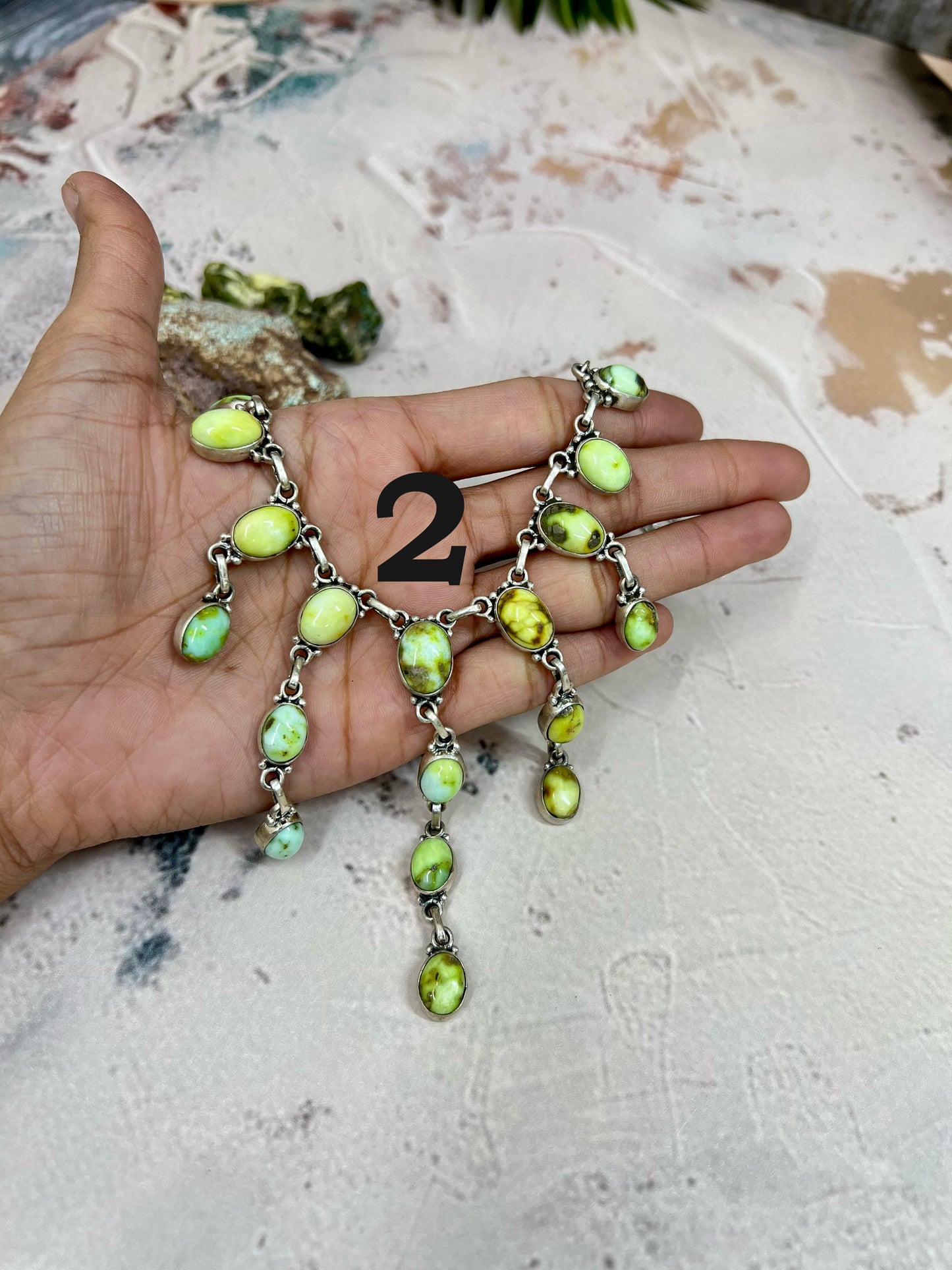Handmade Sterling Silver Palomino Turquoise Necklace with Signed Nizhoni