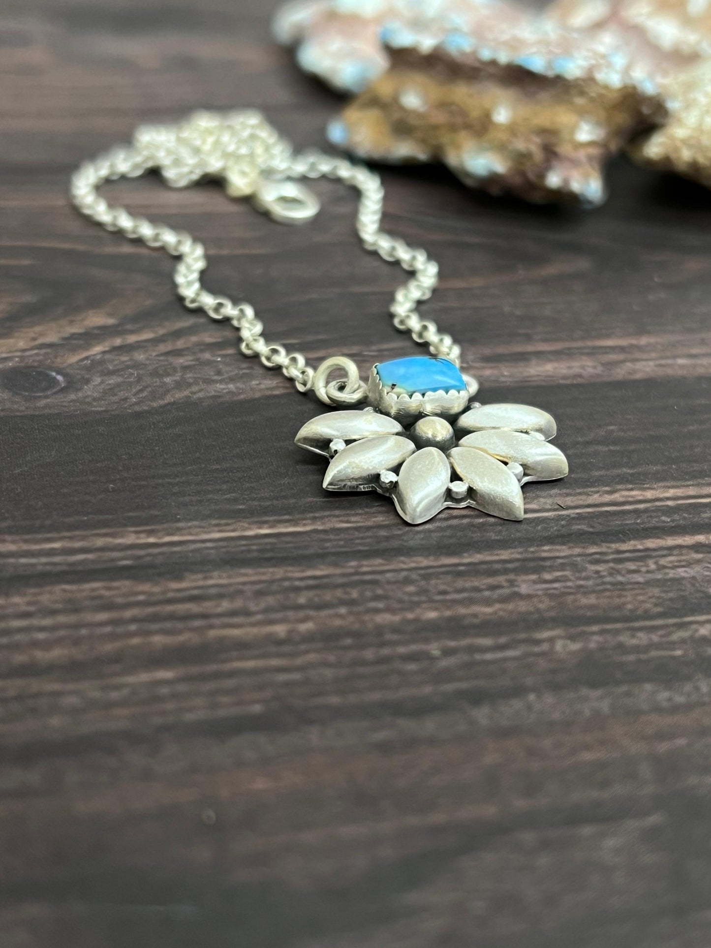 "Ball Collection" Handmade Sterling Silver Golden Hills Turquoise Necklace with Signed Nizhoni