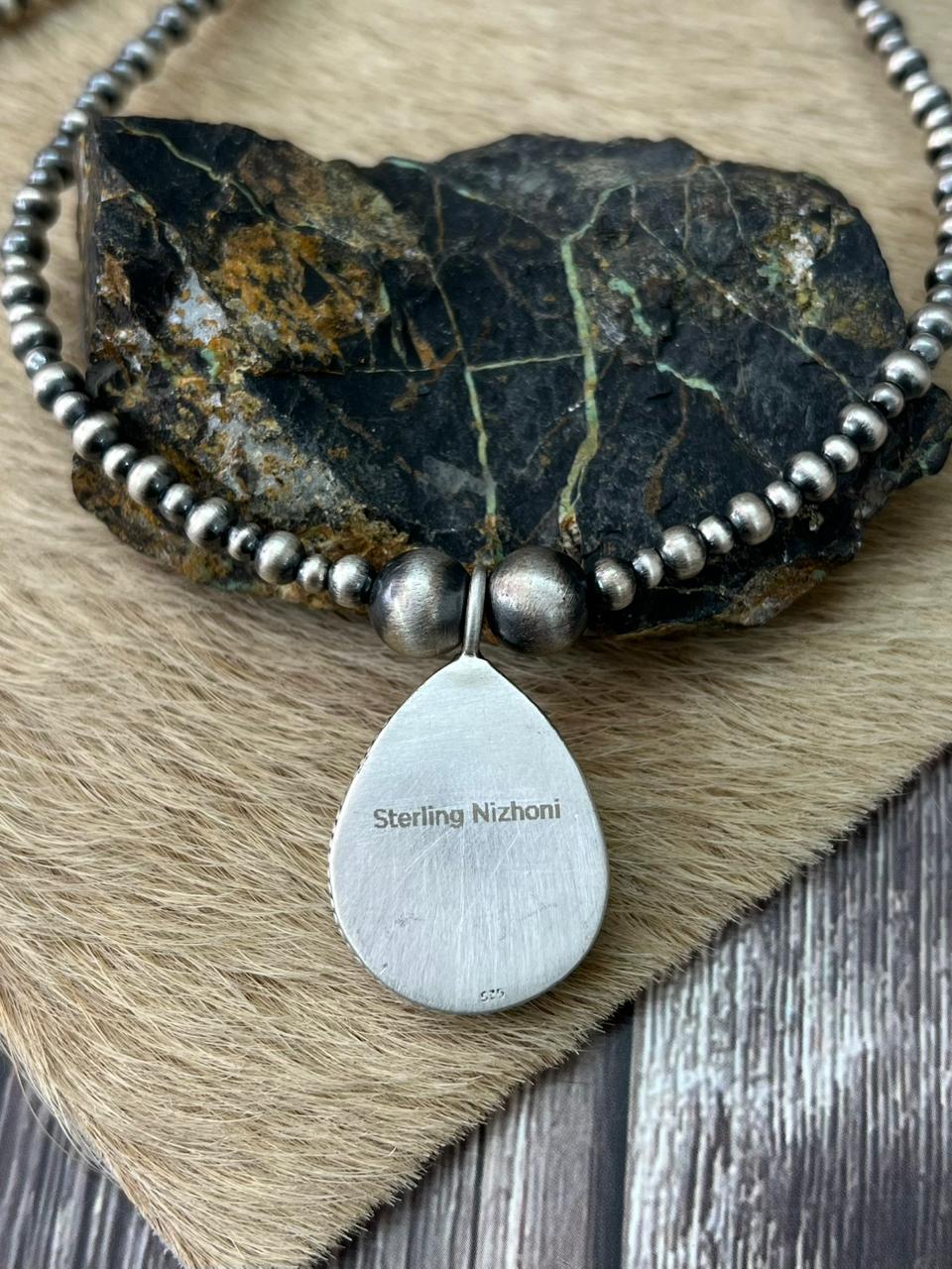 Handmade Sterling Silver Cotton Candy Beaded Necklace "Signed Nizhoni"