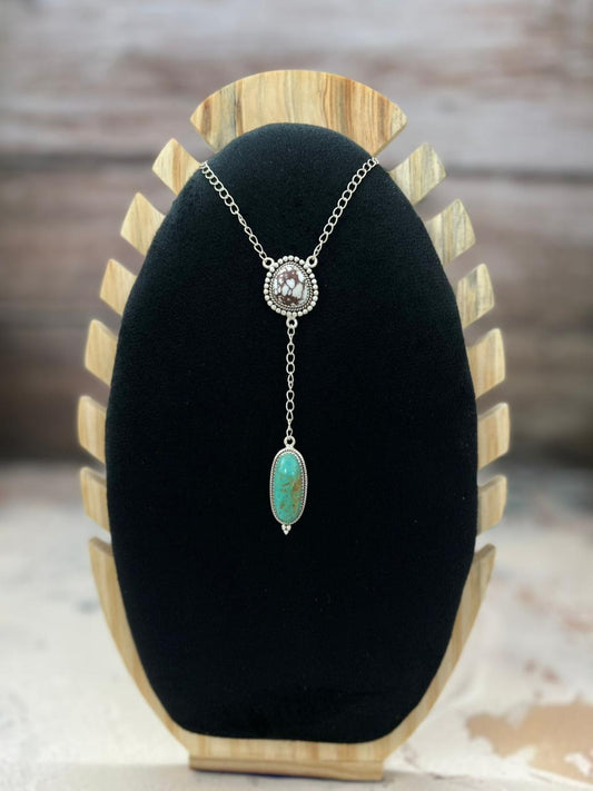 Handmade Sterling Silver Multistone Necklace "Signed Nizhoni"