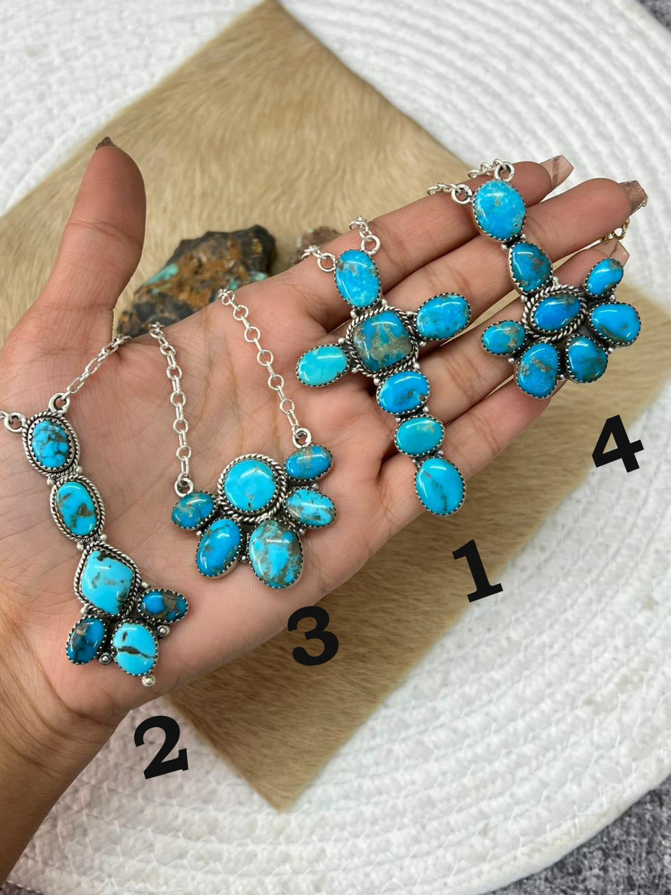 Handmade Sterling Silver Arizona Blue Turquoise Necklace "Signed Nizhoni"