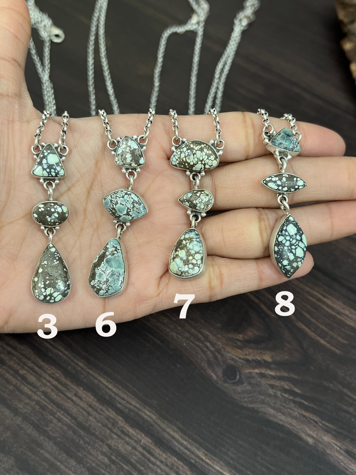 Handmade Sterling Silver Starfox Variscite Necklace Signed Nizhoni