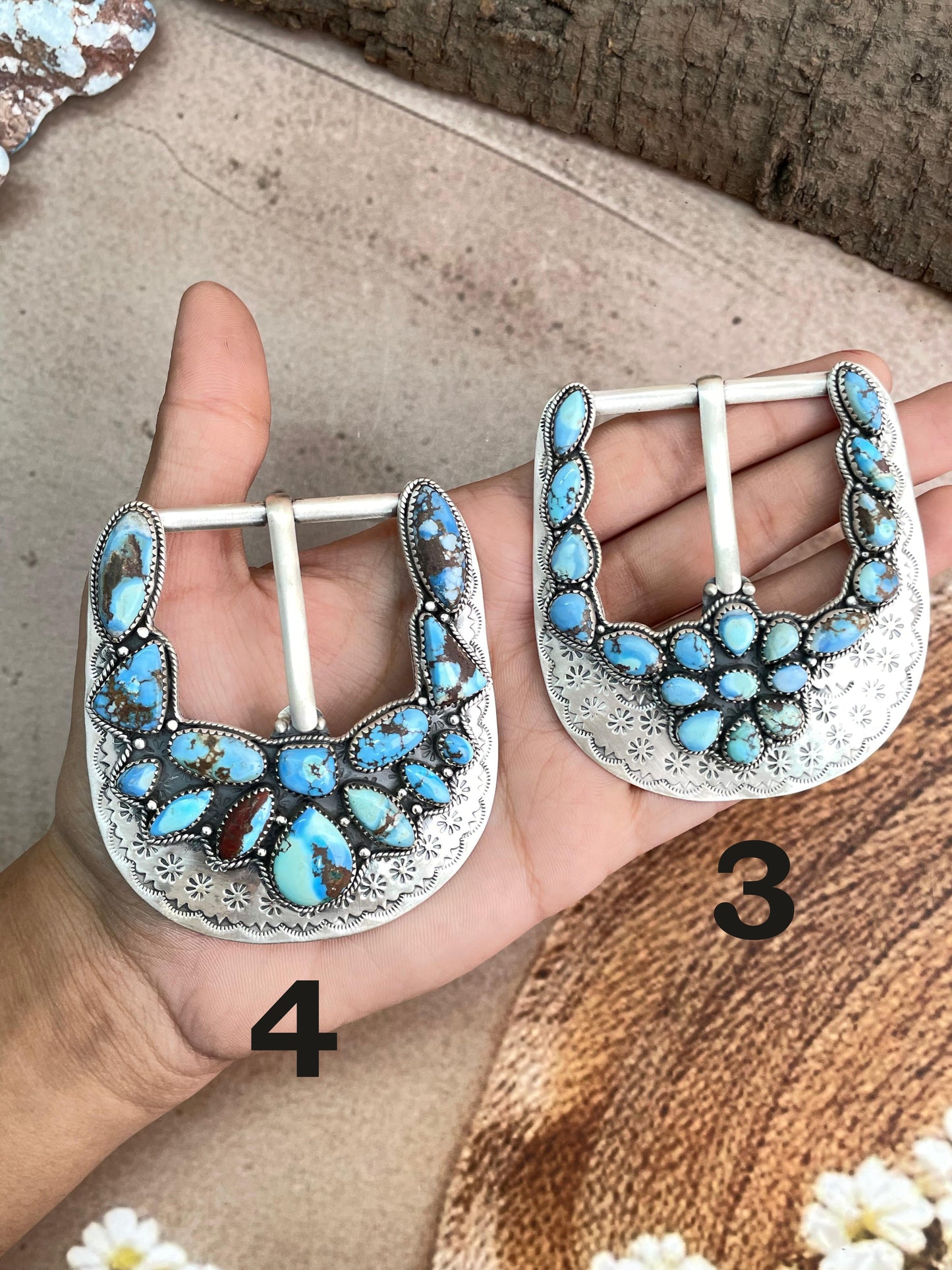 Handmade Sterling Silver Multi Stone Buckle with Signed Nizhoni (7)