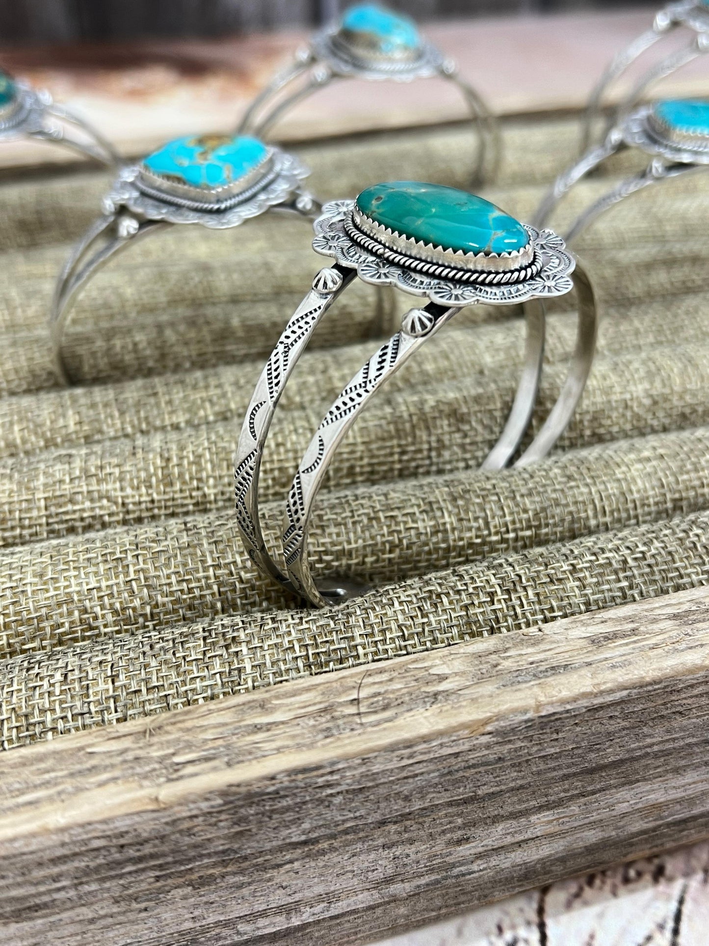 Handmade Sterling Silver Hardy Pit Cuff Bracelet with Signed Nizhoni