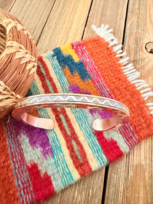Handcrafted Copper & Sterling Silver Cuff Bracelet
