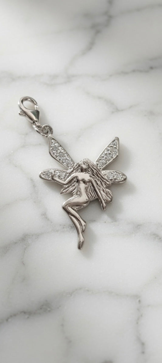 Fairy CZ Sterling Silver Charm