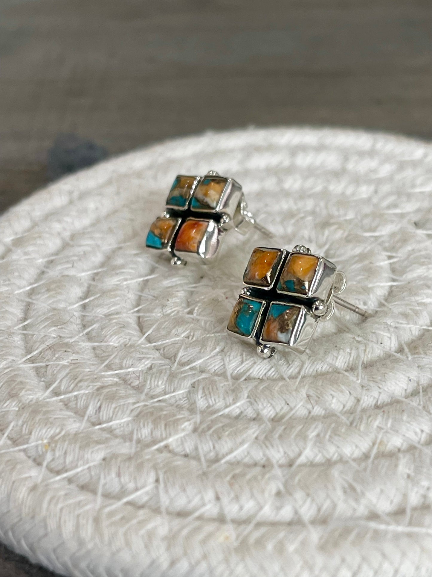 Nizhoni Handmade Spice & Sterling Silver Earrings