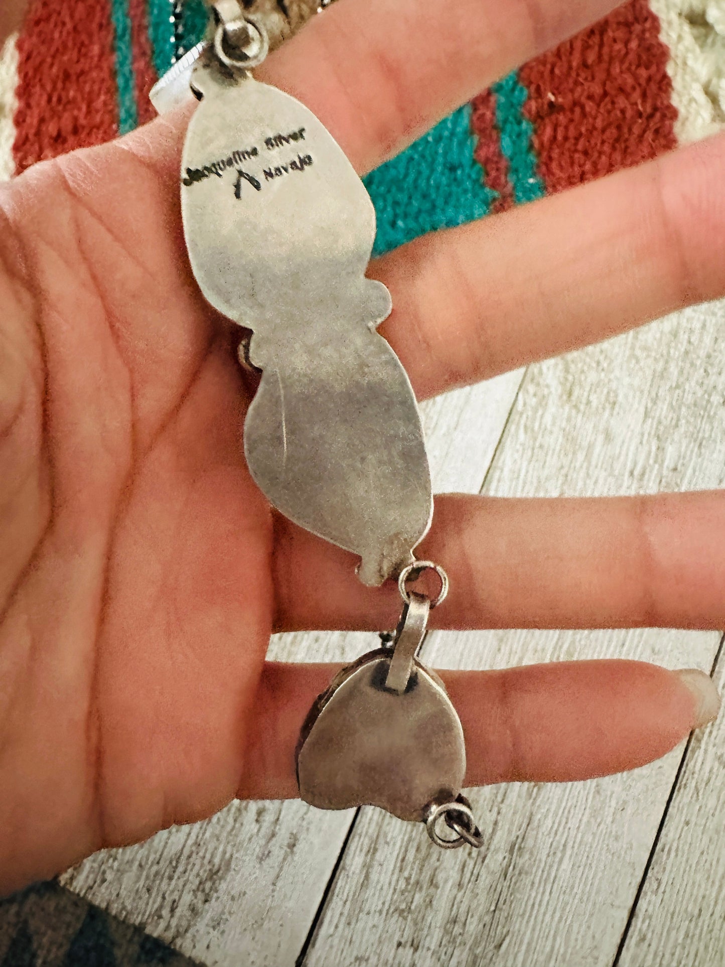 Handcrafted Sterling Silver & Royston Turquoise Heart Necklace by Jacqueline Silver
