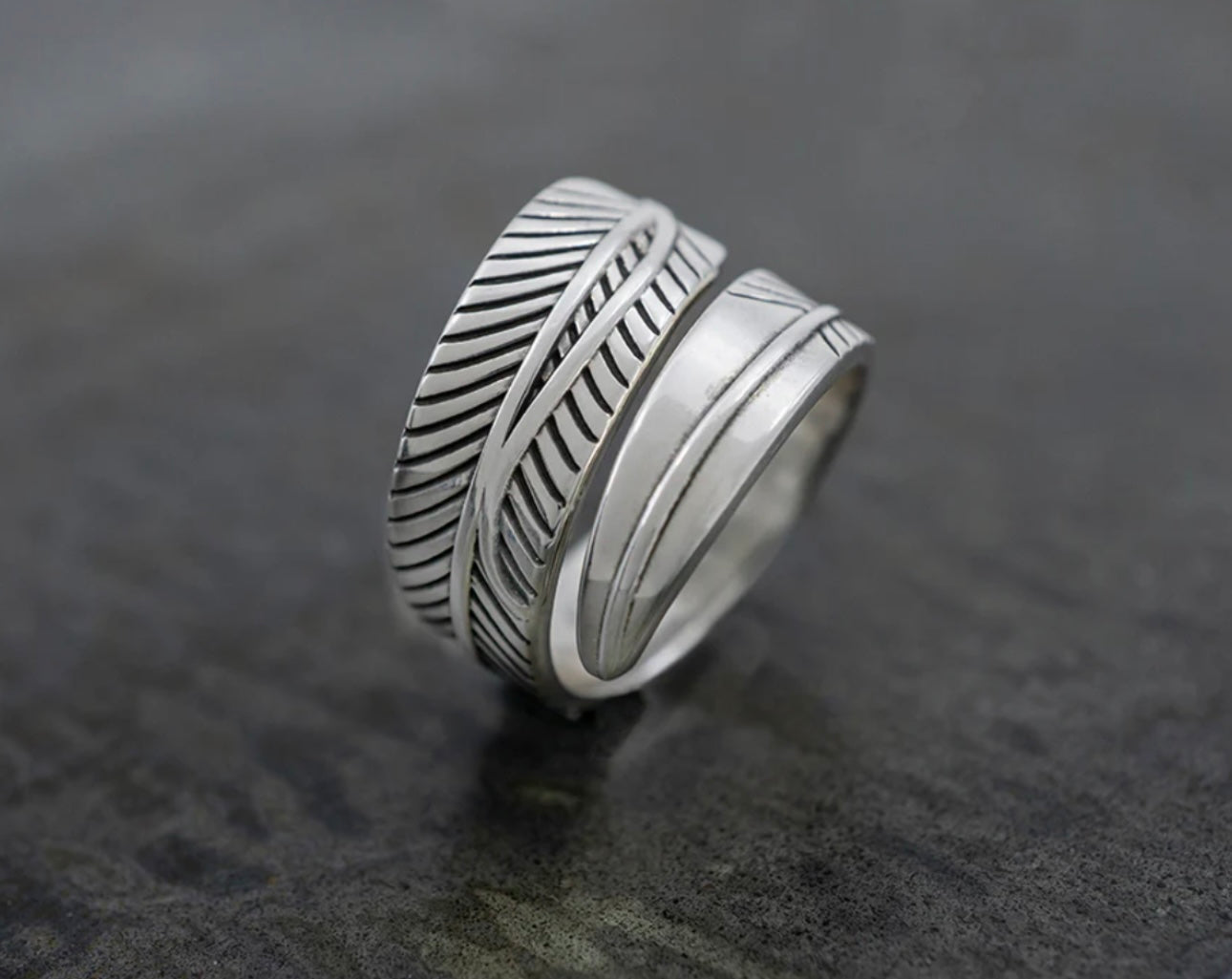 Feather Wrap Sterling Silver Ring