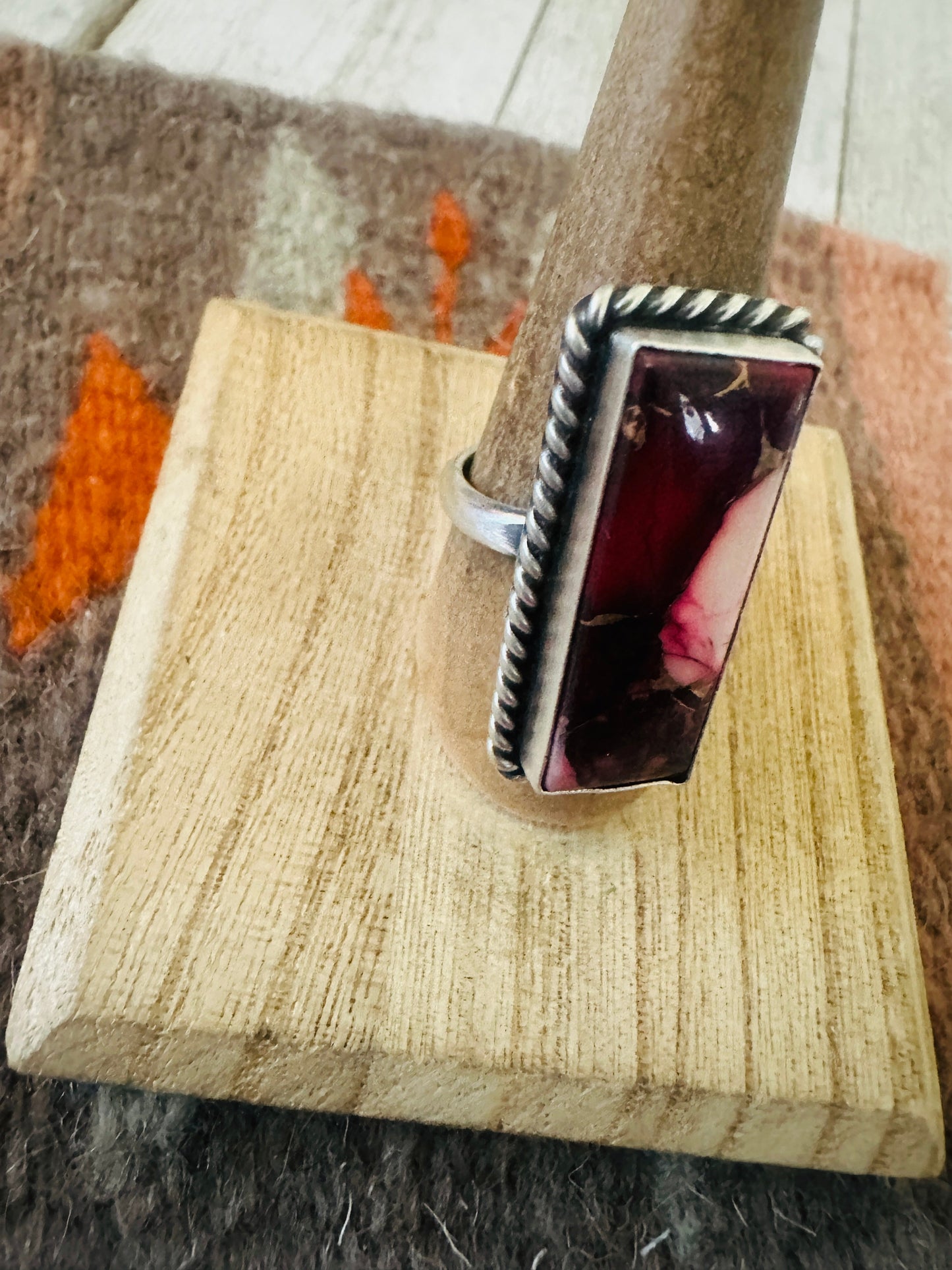 Handcrafted Sterling Silver & Rose Dahlia Adjustable Ring