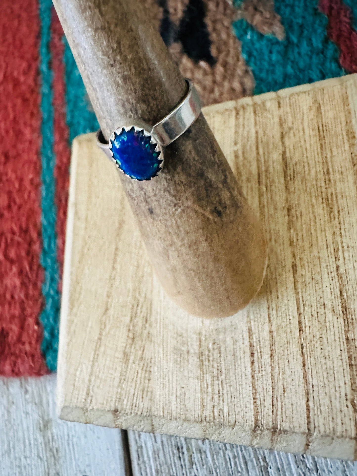 Handcrafted Sterling Silver & Purple Opal Ring