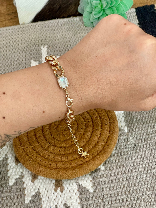 Vintage Handmade Gold Plated Chain Bracelet